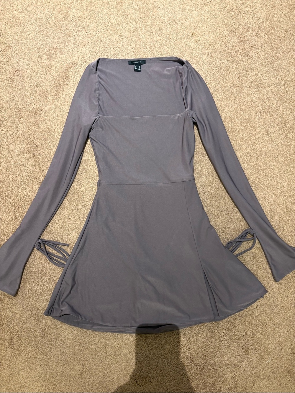 Forever 21 purple Long-Sleeve Square Neck Dress size xs